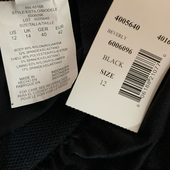 Magicsuit Swim Dress NWT Women's Sz 12 Black Square-Cut Beverly Halter Pool Side - Picture 4 of 7